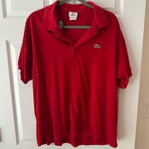 Lacoste Men's Vibrant Red Polo size 7 2XL EUC
